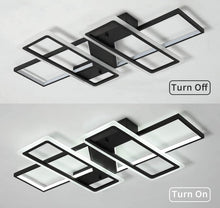 Load image into Gallery viewer, Light Fixture Ceiling Rectangle Simple Geometric White Black Ceiling Light for Living Room Modern Bedroom LED