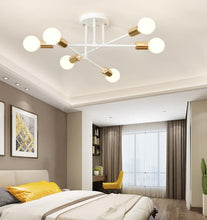 Load image into Gallery viewer, Modern Chandelier 6 Lights Semi Flush Mount Chandelier 6xE27(included) Base Black/White