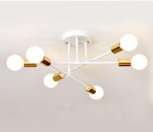 Load image into Gallery viewer, Modern Chandelier 6 Lights Semi Flush Mount Chandelier 6xE27(included) Base Black/White