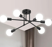 Load image into Gallery viewer, Modern Chandelier 6 Lights Semi Flush Mount Chandelier E27(not included) Base Black/White