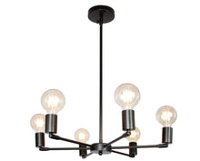 Load image into Gallery viewer, Industrial Chandelier Modern 6 Lights Metal Black Chandelier E27