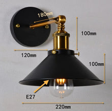 Load image into Gallery viewer, Wall Sconce E27 Base Black Metal Wall Light Retro Design Adjusted Angle Wall Light Fixture