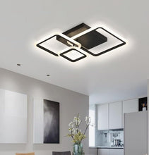 Load image into Gallery viewer, Nordic Flush Mount Ceiling Light LED Black Ceiling Lamp Fixture 42W 3 Squares