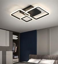 Load image into Gallery viewer, Nordic Flush Mount Ceiling Light LED Black Ceiling Lamp Fixture 42W 3 Squares