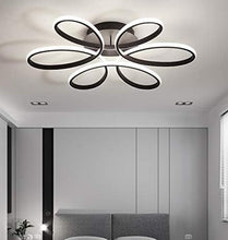 Load image into Gallery viewer, LED Ceiling Light 60W 4800LM Black Modern Simple Flower LED Ceiling Lights 58cm