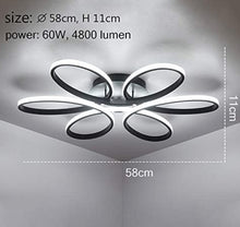 Load image into Gallery viewer, LED Ceiling Light 60W 4800LM Black Modern Simple Flower LED Ceiling Lights 58cm