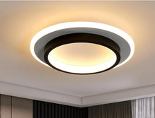 Load image into Gallery viewer, Modern LED Ceiling Light 24W Black Round Ceiling Light Acrylic LED Ceiling Lamp for Bathroom Living Room Bedroom Kitchen Hallway