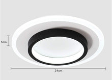 Load image into Gallery viewer, Modern LED Ceiling Light 24W Black Round Ceiling Light Acrylic LED Ceiling Lamp for Bathroom Living Room Bedroom Kitchen Hallway