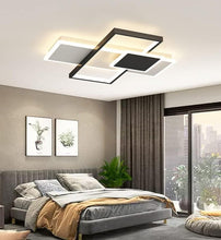 Load image into Gallery viewer, Rectangle LED Ceiling Light Modern Simple Flush Mount Ceiling Lamp Metal Black+White
