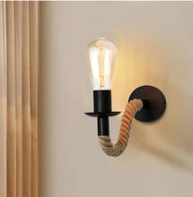 Load image into Gallery viewer, Wall Light Vintage Hemp Rope Industrial Wall Light Retro E27 Design Wall Lamp