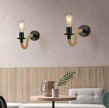 Load image into Gallery viewer, Wall Light Vintage Hemp Rope Industrial Wall Light Retro E27 Design Wall Lamp