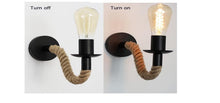 Load image into Gallery viewer, Wall Light Vintage Hemp Rope Industrial Wall Light Retro E27 Design Wall Lamp