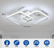 Load image into Gallery viewer, LED Ceiling Light Modern Square Ceiling Light White 64cm Acrylic 6500 K