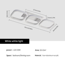 Load image into Gallery viewer, LED Ceiling Light 32 W Square Modern Ceiling Light White Chandelier 6500 K