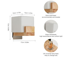 Load image into Gallery viewer, Wall Light Indoor Wood Modern Wall Lamp with Glass Lampshade Wall Lighting with G9 Socket