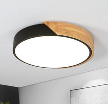 Load image into Gallery viewer, LED Ceiling Light Fixture 24W Wood Flush Mount Ceiling Light 6500K Round Modern Ceiling Light