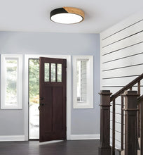 Load image into Gallery viewer, LED Ceiling Light Fixture 24W Wood Flush Mount Ceiling Light 6500K Round Modern Ceiling Light