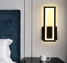 Load image into Gallery viewer, Wall Light Modern Iron Wall Sconce Wall Mounted Light 17W Bedside Lamp Rectangle Black/White