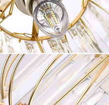 Load image into Gallery viewer, Modern Flush Mounted Ceiling Light Gold Crystal
