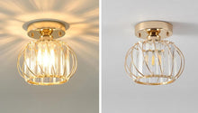 Load image into Gallery viewer, Modern Flush Mounted Ceiling Light Gold Crystal