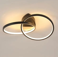 Load image into Gallery viewer, LED Ceiling Light Black Dual-Round 33W With Remote Control