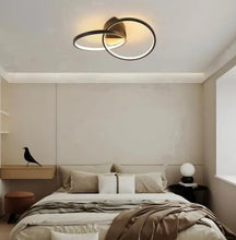 Load image into Gallery viewer, LED Ceiling Light Black Dual-Round 33W With Remote Control
