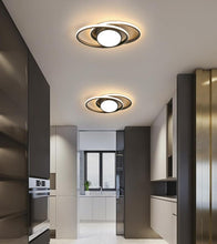 Load image into Gallery viewer, Modern Oval Chandelier LED Black Warm Light Ceiling Light