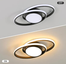 Load image into Gallery viewer, Modern Oval Chandelier LED Black Warm Light Ceiling Light
