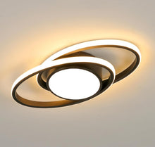 Load image into Gallery viewer, Modern Oval Chandelier LED Black Warm Light Ceiling Light