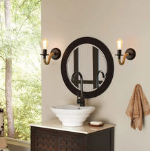 Load image into Gallery viewer, Set of 2 Pieces Vintage Hemp Rope Wall Lamp E27 Retro Indoor Wall Light