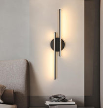 Load image into Gallery viewer, Indoor Wall Lamp LED 24W Modern Black 3000K Warm Light Long Wall Sconce Acrylic
