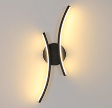 Load image into Gallery viewer, Indoor LED Wall Sconce 20W Black Wall Lamp Modern Linear Design Warm White 3000K 44cm