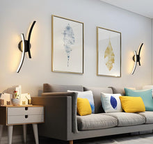 Load image into Gallery viewer, Indoor LED Wall Sconce 20W Black Wall Lamp Modern Linear Design Warm White 3000K 44cm