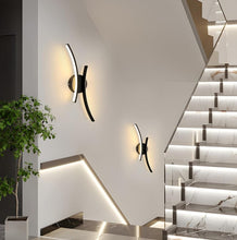 Load image into Gallery viewer, Indoor LED Wall Sconce 20W Black Wall Lamp Modern Linear Design Warm White 3000K 44cm