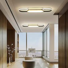 Load image into Gallery viewer, Modern LED Flush Mount Ceiling Lights Dimmable LED Ceiling Lamp with Remote Control Acrylic Linear Ceiling Lighting