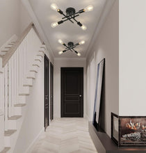 Load image into Gallery viewer, Modern Semi Flush Ceiling Light 4 Lights Black Metal Pendant Light