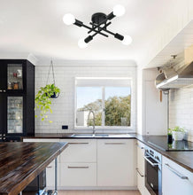 Load image into Gallery viewer, Modern Semi Flush Ceiling Light 4 Lights Black Metal Pendant Light