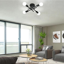 Load image into Gallery viewer, Modern Semi Flush Ceiling Light 4 Lights Black Metal Pendant Light