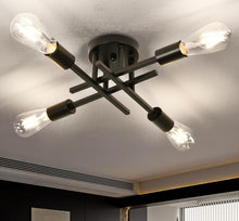 Load image into Gallery viewer, Modern Semi Flush Ceiling Light 4 Lights Black Metal Pendant Light