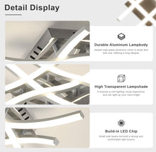 Load image into Gallery viewer, Modern LED Ceiling Light Art Deco Waves 4 Lights Lamp Ceiling Silver LED Ceiling Light