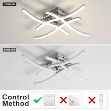 Load image into Gallery viewer, Modern LED Ceiling Light Art Deco Waves 4 Lights Lamp Ceiling Silver LED Ceiling Light