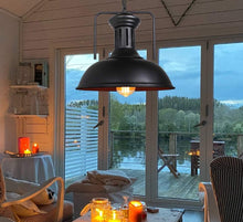 Load image into Gallery viewer, Pendant Light Vintage Pendant Lamp E27 Retro Ceiling Light Black 36cm