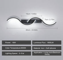 Load image into Gallery viewer, LED Indoor Wall Light 60 cm Black Aluminum Wall Lamp 16 W Modern Wall Lamp Cool White 6500 K