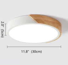 Load image into Gallery viewer, LED Ceiling Light Round Wood 24W Indoor Lighting Ceiling Light 6000K Modern 30cm
