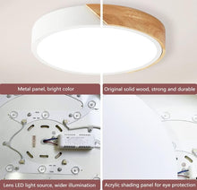 Load image into Gallery viewer, LED Ceiling Light Round Wood 24W Indoor Lighting Ceiling Light 6000K Modern 30cm