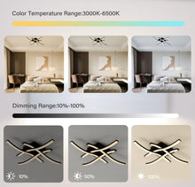 Load image into Gallery viewer, LED Ceiling Light Dimmable 4 Built-in LED Boards Modern Curved Ceiling lighting with Remote Control