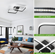 Load image into Gallery viewer, LED Ceiling Light 50 W Black Acrylic Ceiling Lamp Square Ceiling Light with Remote Control 3000K-6500K