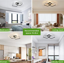 Load image into Gallery viewer, LED Ceiling Light 50 W Black Acrylic Ceiling Lamp Square Ceiling Light with Remote Control 3000K-6500K