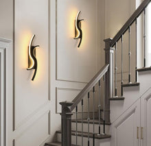 Load image into Gallery viewer, LED Black Indoor Wall Light 12W 1350LM Modern Wall Lamp Acrylic Lighting Warm White 3000K