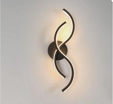 Load image into Gallery viewer, Black Modern LED Wall Light Creative 15W Wall Lamp Warm White Indoor Lamp Bed Room